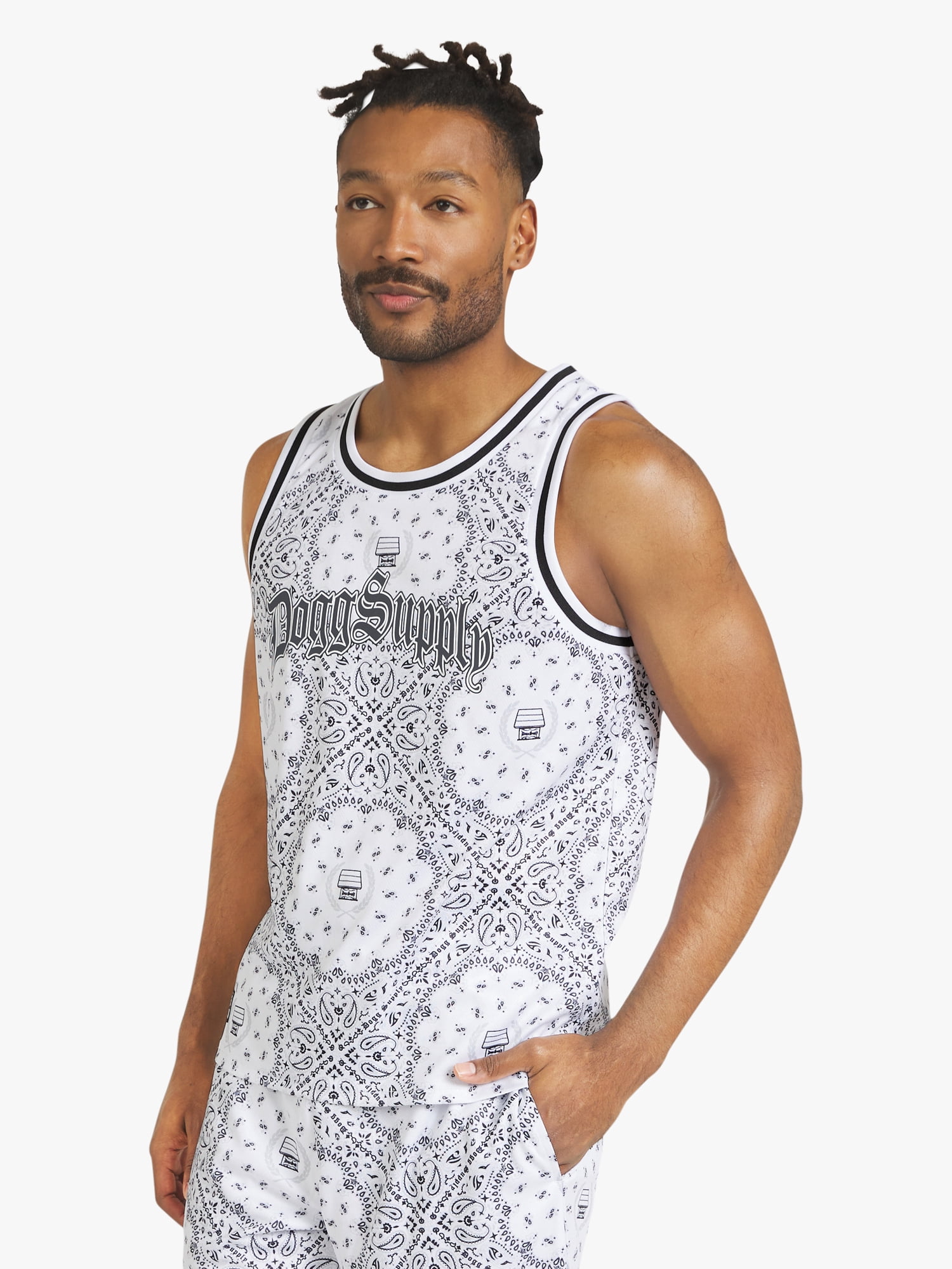 Dogg Supply by Snoop Dogg Big Men's Bandana Print Mesh Tank, Sizes 4XL - 5XL