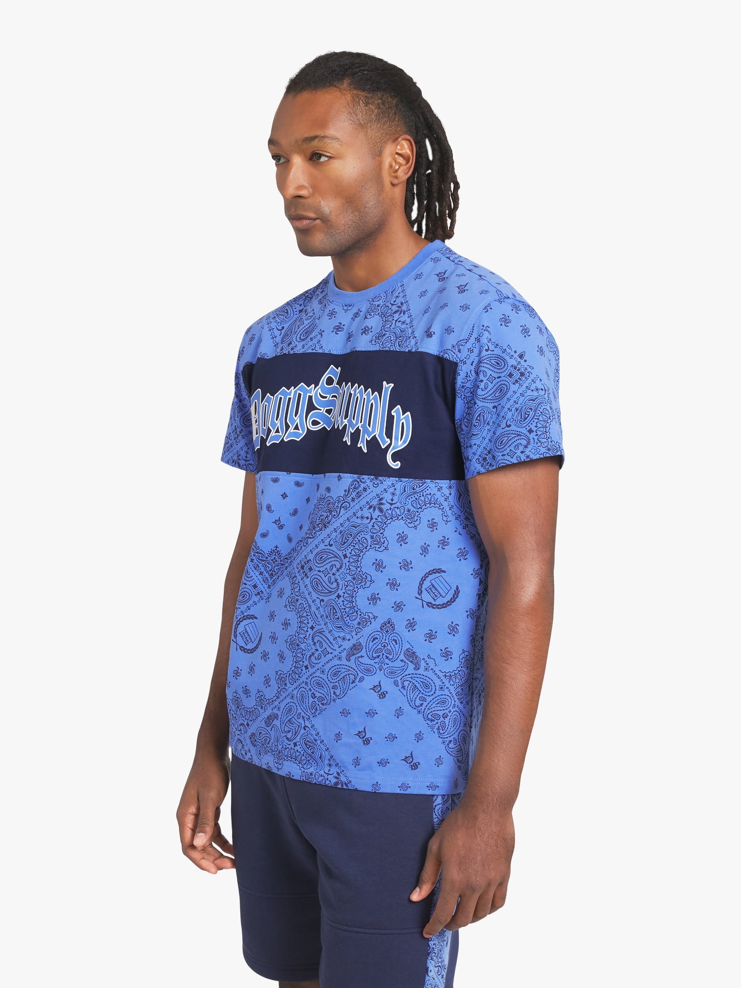 Dogg Supply by Snoop Dogg All-Gender Men's and Women's Extended Size Bandana Print Short Sleeve Tee, Sizes 4XL-5XL