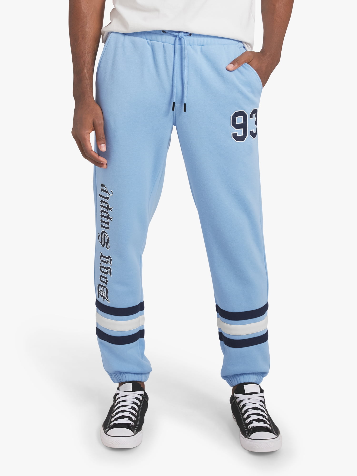 Dogg Supply by Snoop Dogg All-Gender Men's and Women's Extended Size Varsity Fleece Joggers, Sizes 4XL-5XL