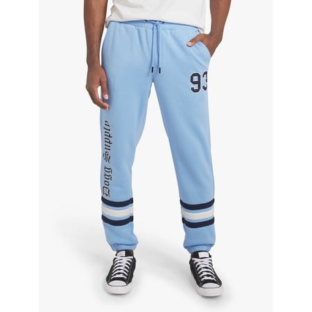 Dogg Supply by Snoop Dogg All-Gender Men's and Women's Extended Size Varsity Fleece Joggers, Sizes 4XL-5XL