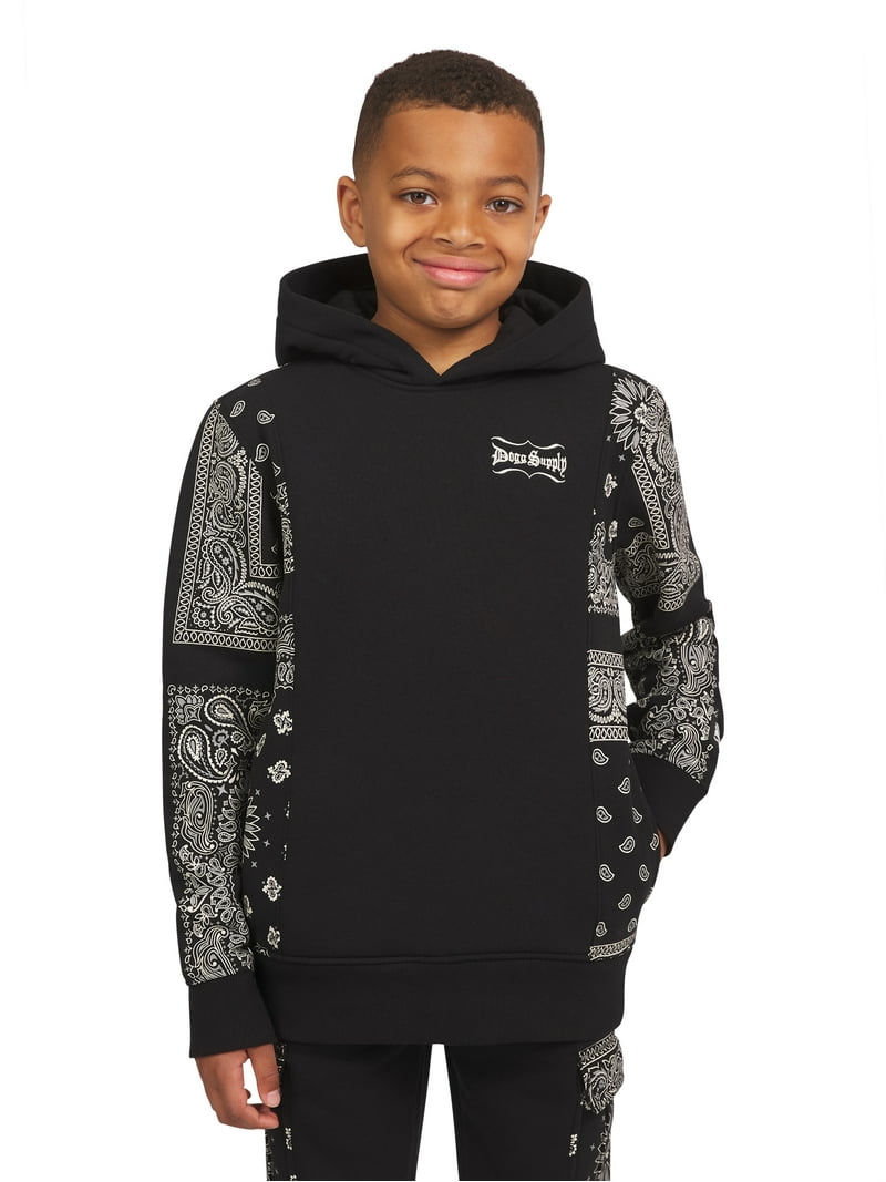 Dogg Supply Boys' Paisley Graphic Hoodie, Sizes 4-18, Polyester