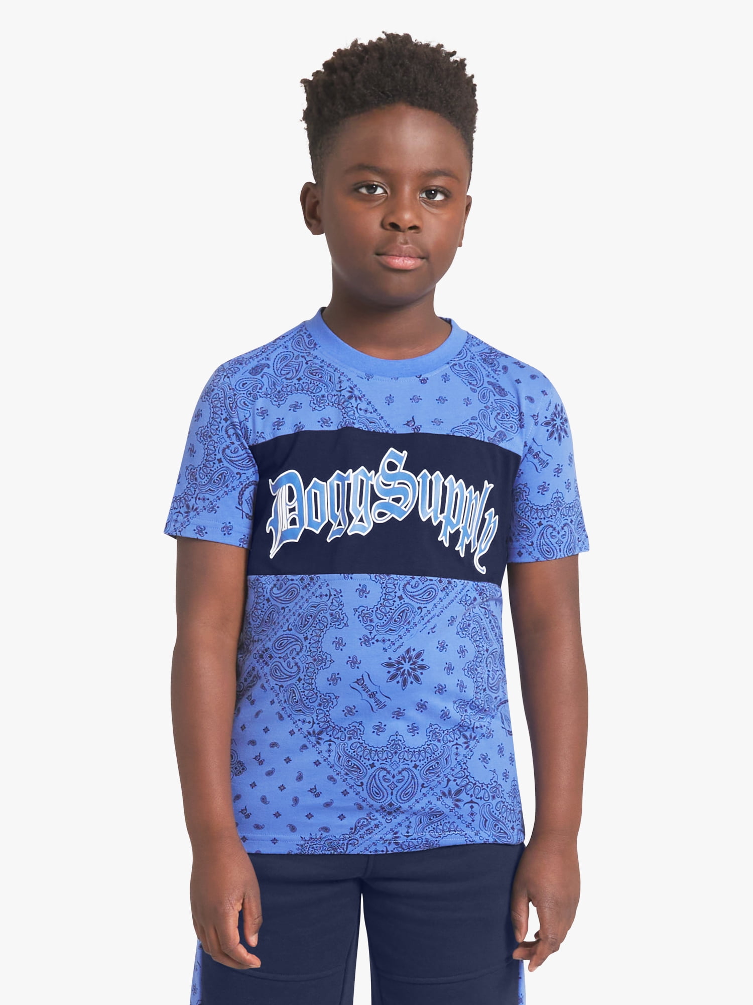 Dogg Supply by Snoop Dogg Little Boys & Big Boys Bandana Print Short Sleeve Tee, Sizes 4-18