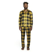 Dogg Supply by Snoop Dogg Men's 2-Piece Long Sleeve Microfleece Button Front Top and Pants Pajama Set