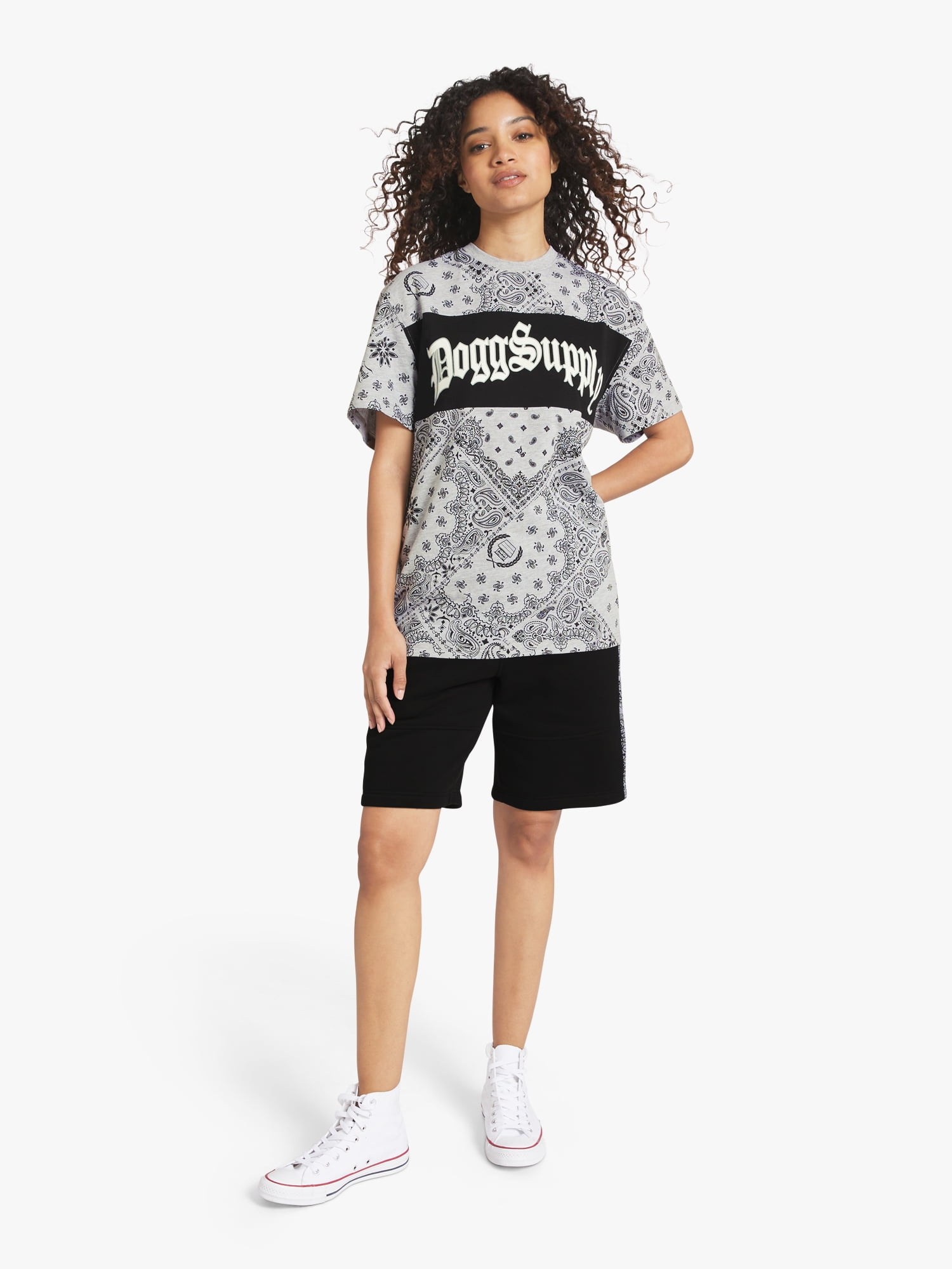 Dogg Supply by Snoop Dogg All-Gender Men's and Women's Bandana Print Short Sleeve Tee, Sizes XS-3XL