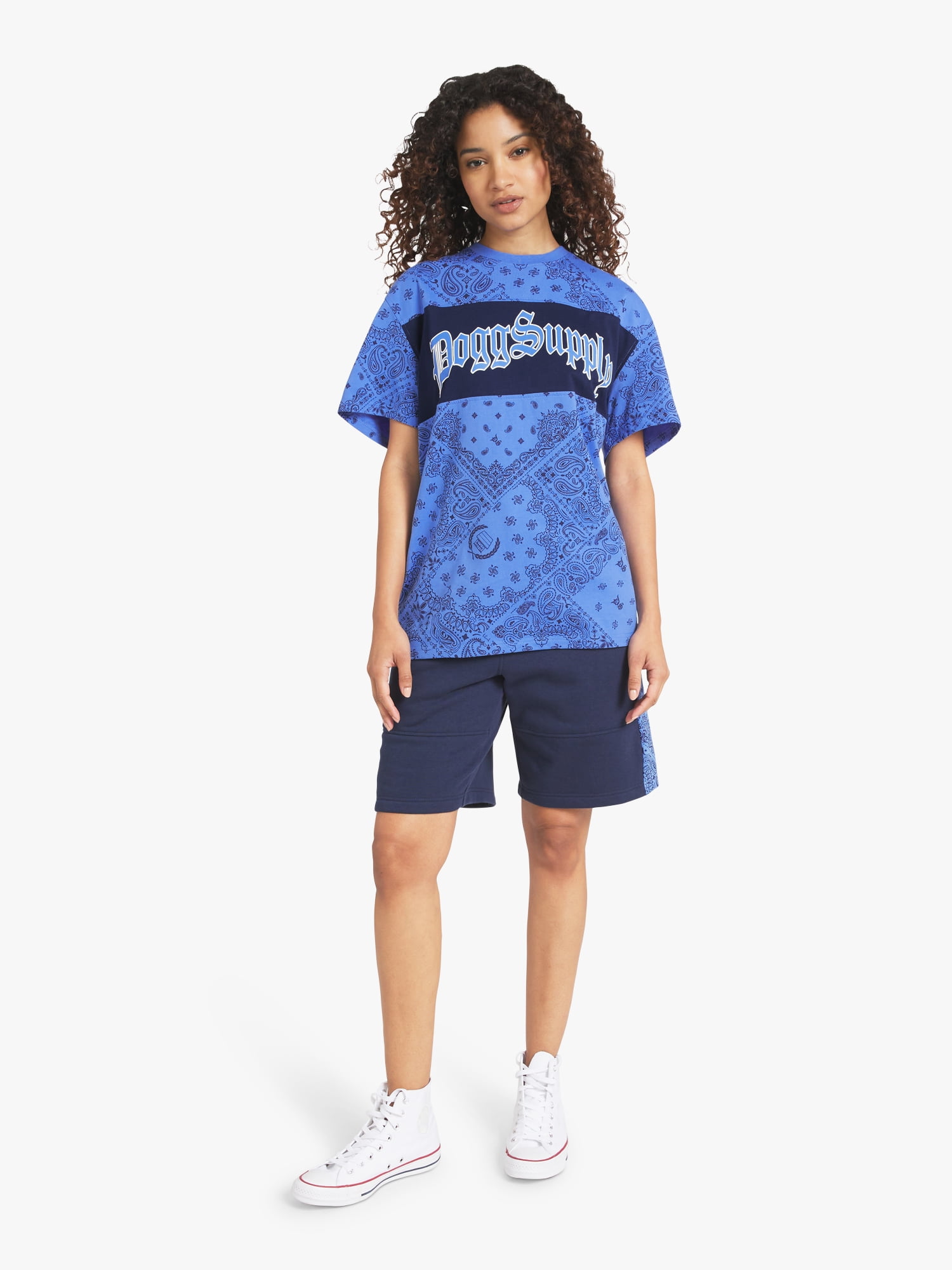 Dogg Supply by Snoop Dogg All-Gender Men's and Women's Bandana Print Short Sleeve Tee, Sizes XS-3XL