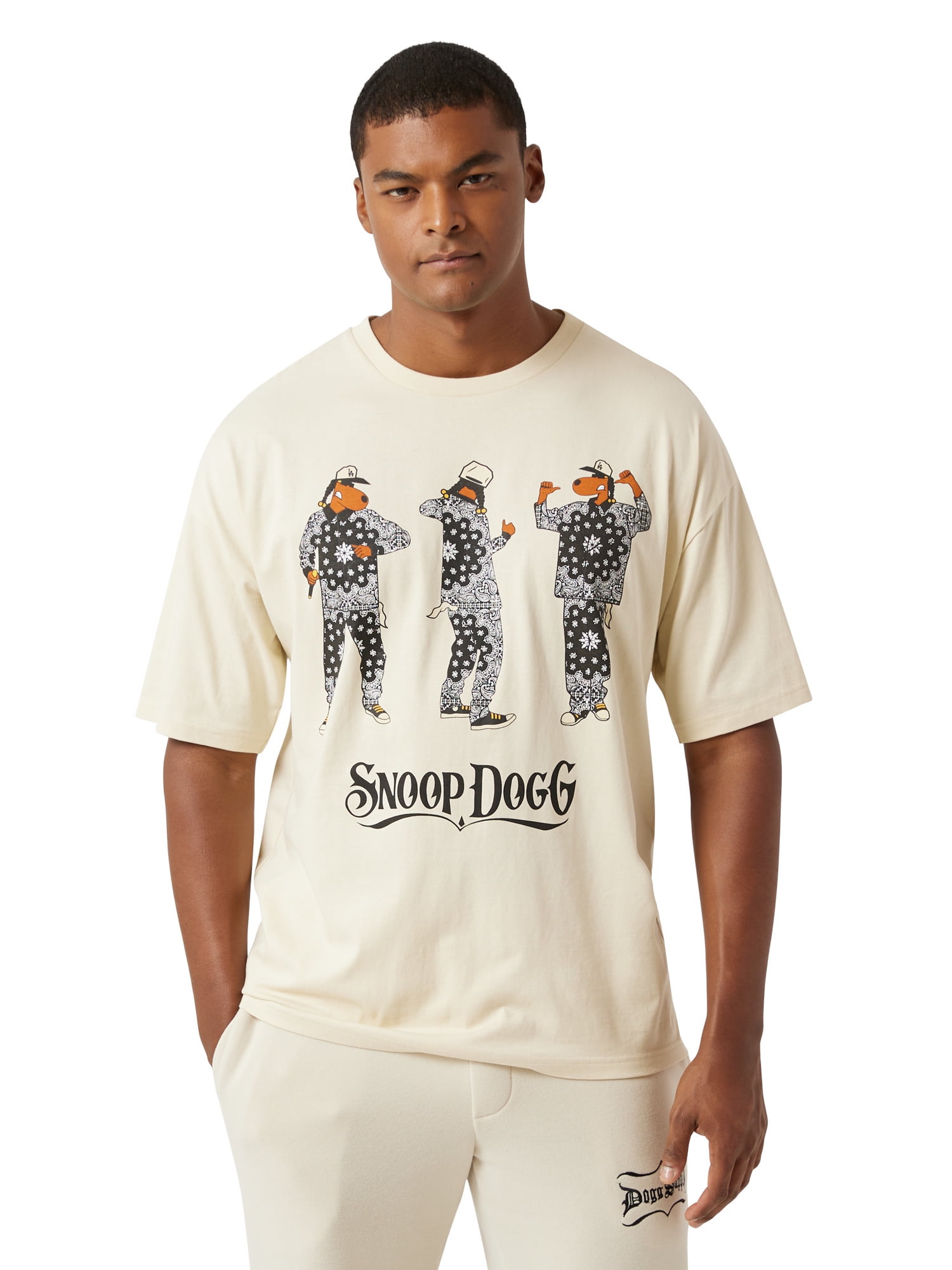 Dogg Supply Men's & Big Men's Oversized Graphic T-Shirt - Natural - XS - 3XL Each