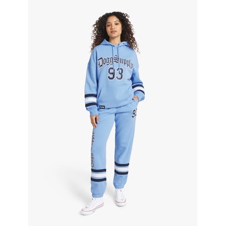 Dogg Supply by Snoop Dogg All-Gender Men's and Women's Varsity Fleece Hoodie, Sizes XS-3XL