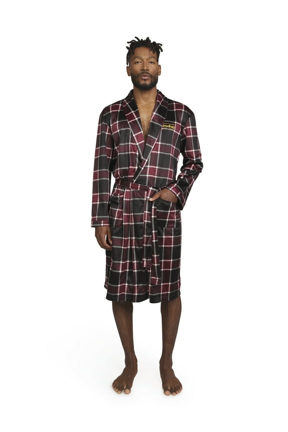 by Snoop Dogg Men's Long Sleeve Microfleece Hooded Lounge Robe with Pockets