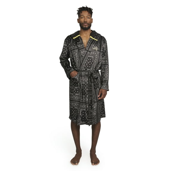 Dogg Supply by Snoop Dogg Men's Long Sleeve Microfleece Hooded Lounge Robe with Pockets