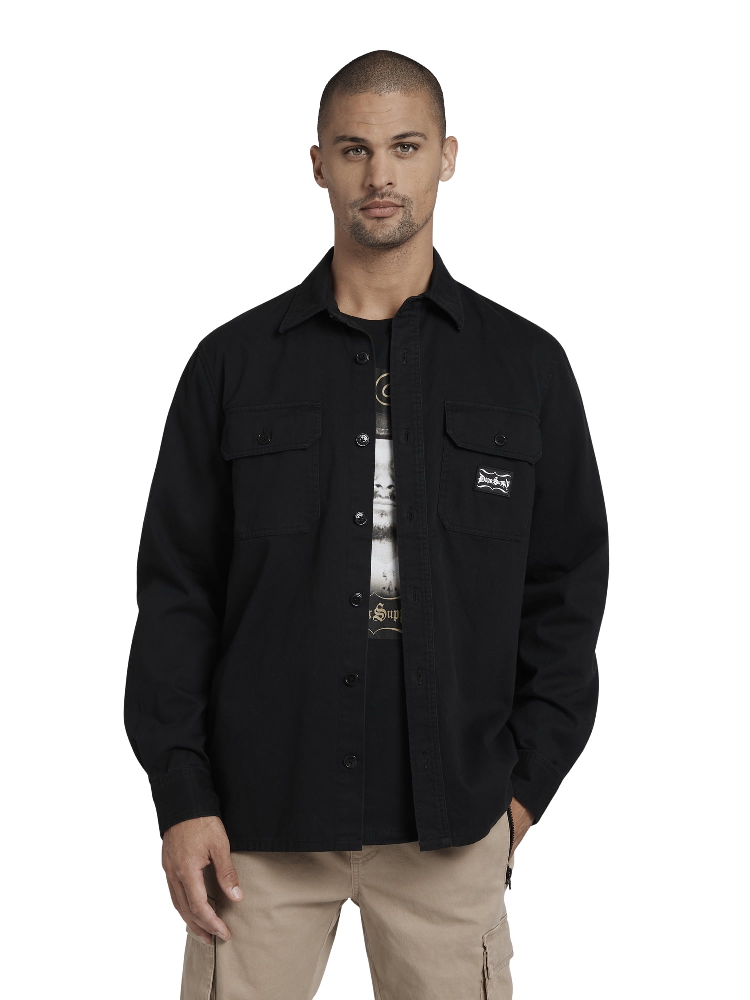 Dogg Supply by Snoop Dogg Men's and Big Men's Button Down Work Shirt, Sizes XS-3XL