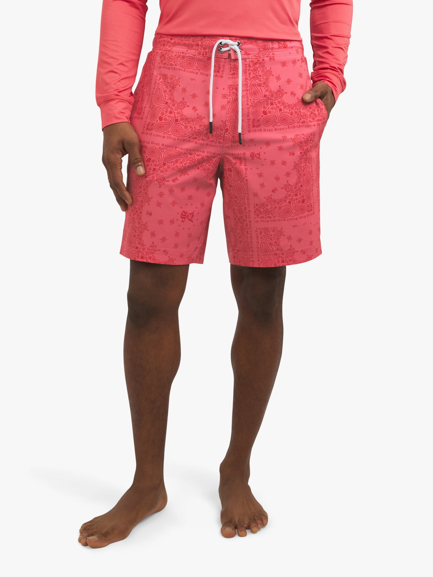 Dogg Supply by Snoop Dogg Men's Bandana E-Board Swim Trunks, 9" Inseam, Sizes S-3XL