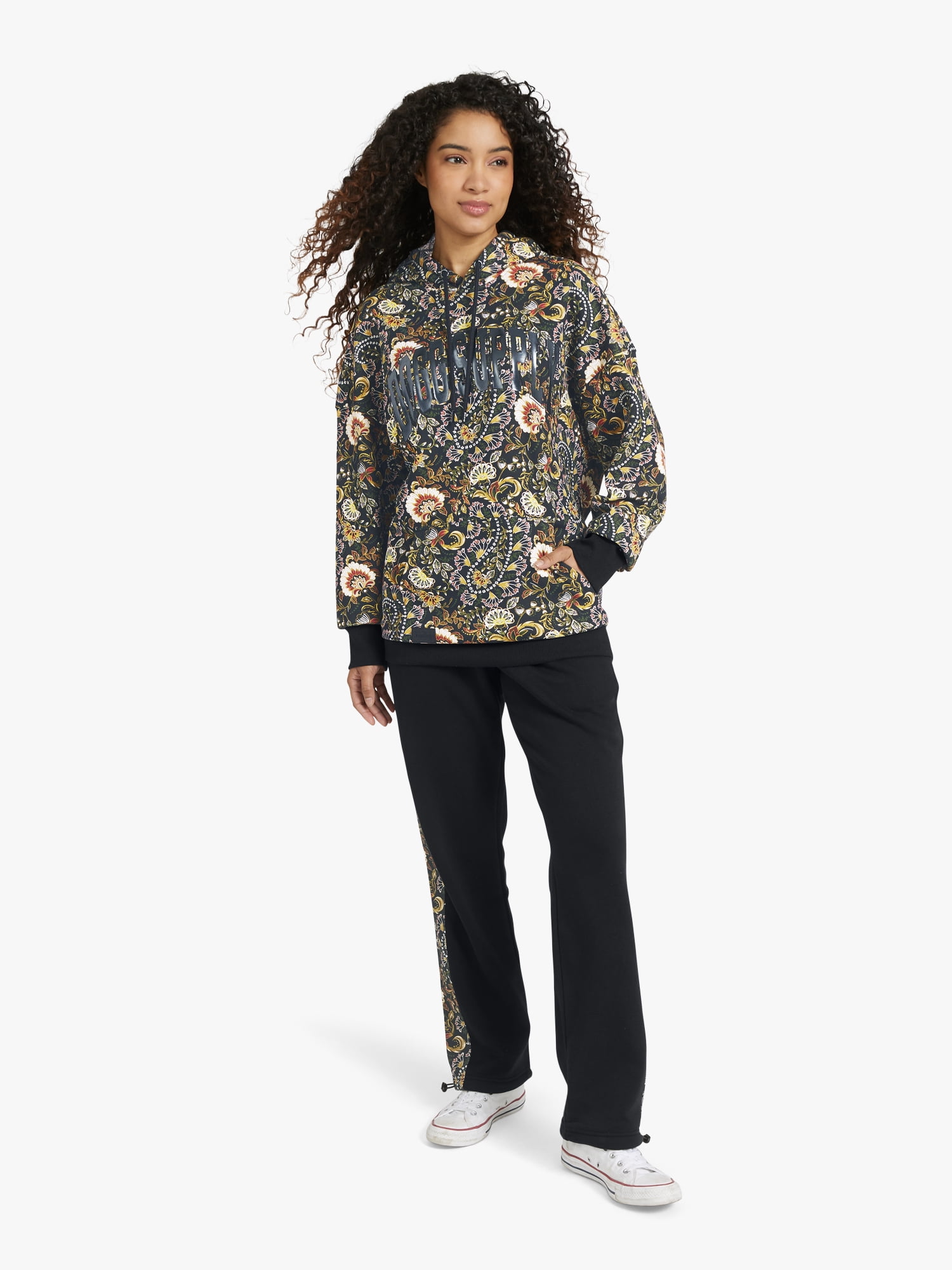 Dogg Supply by Snoop Dogg All-Gender Men's and Women's Floral Paisley Fleece Hoodie, Sizes XS - 3XL