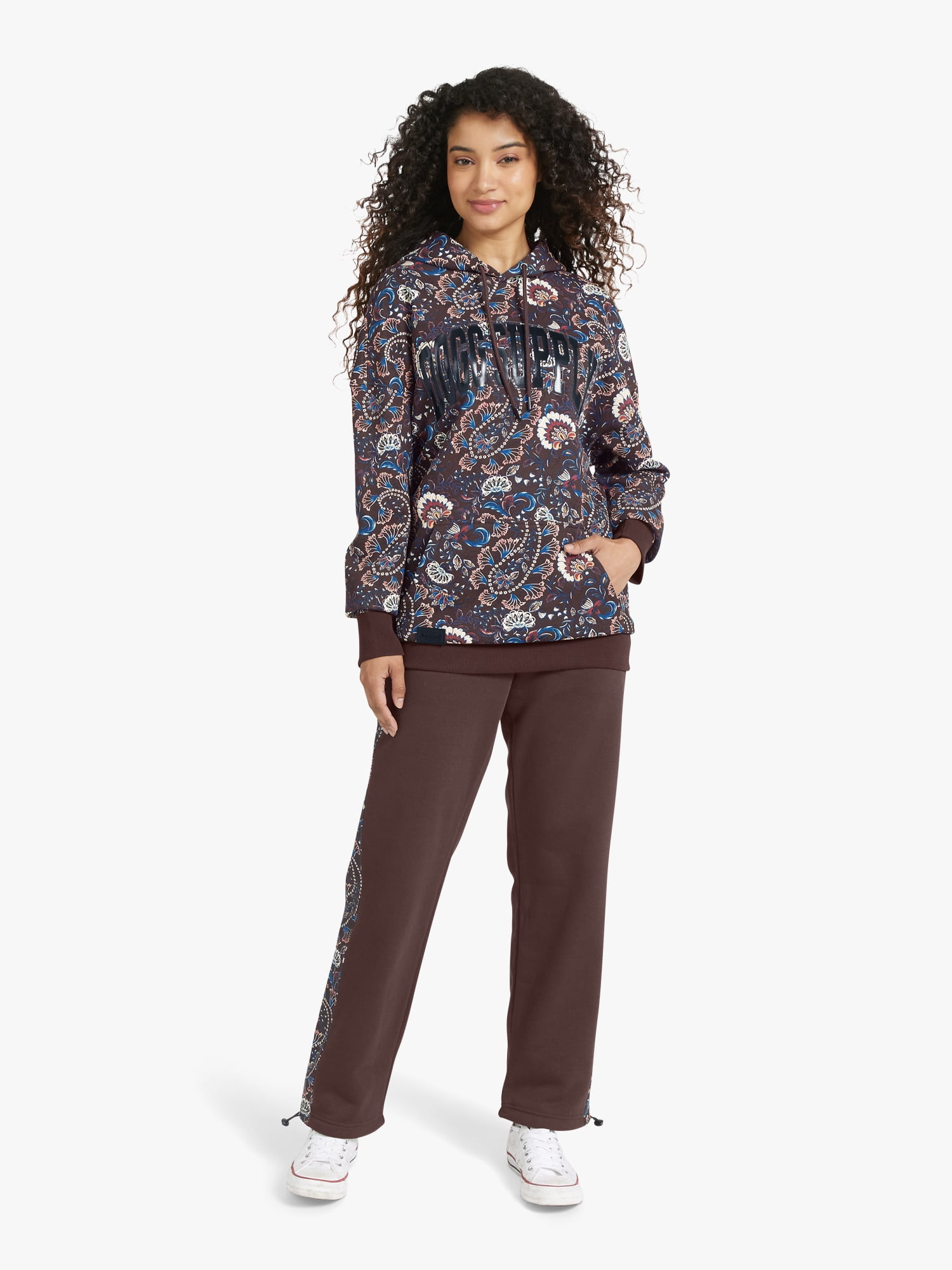 Dogg Supply by Snoop Dogg All-Gender Men's and Women's Floral Paisley Fleece Hoodie, Sizes XS - 3XL