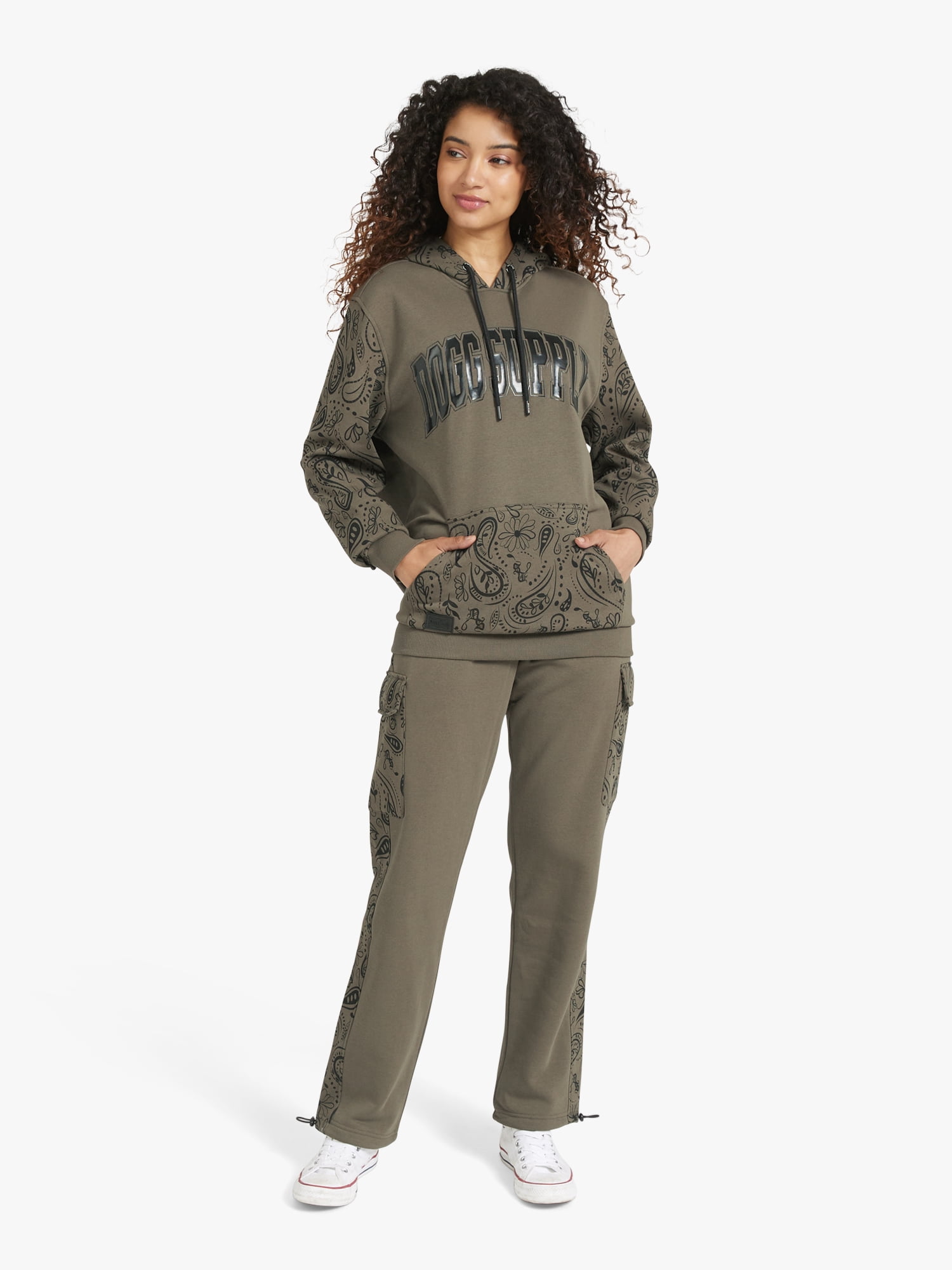 Dogg Supply by Snoop Dogg All-Gender Men's and Women's Paisley Colorblocked Fleece Hoodie, Sizes XS - 3XL
