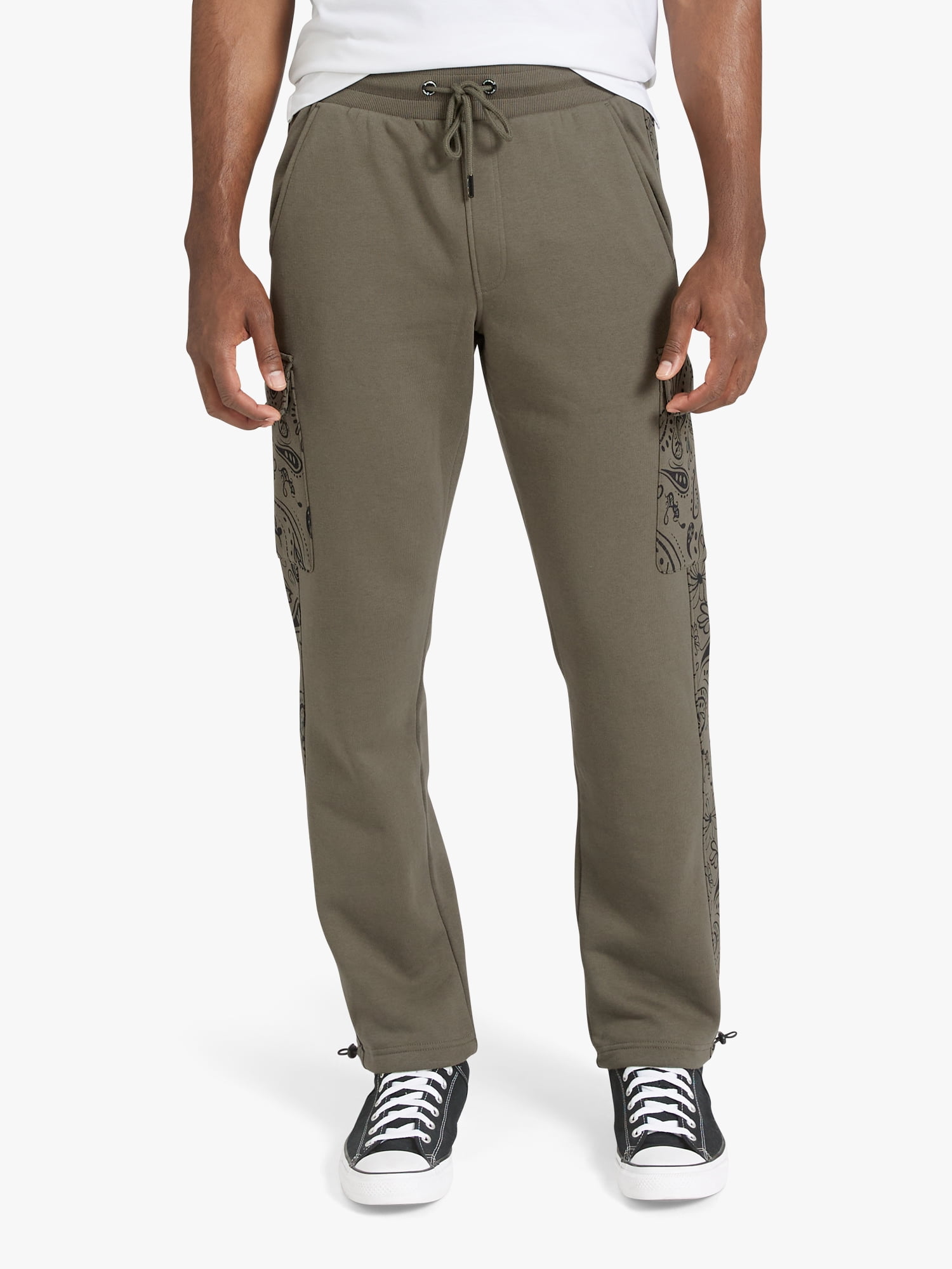 Dogg Supply by Snoop Dogg All-Gender Men's and Women's Paisley Fleece Cargo Joggers, Sizes XS - 3XL