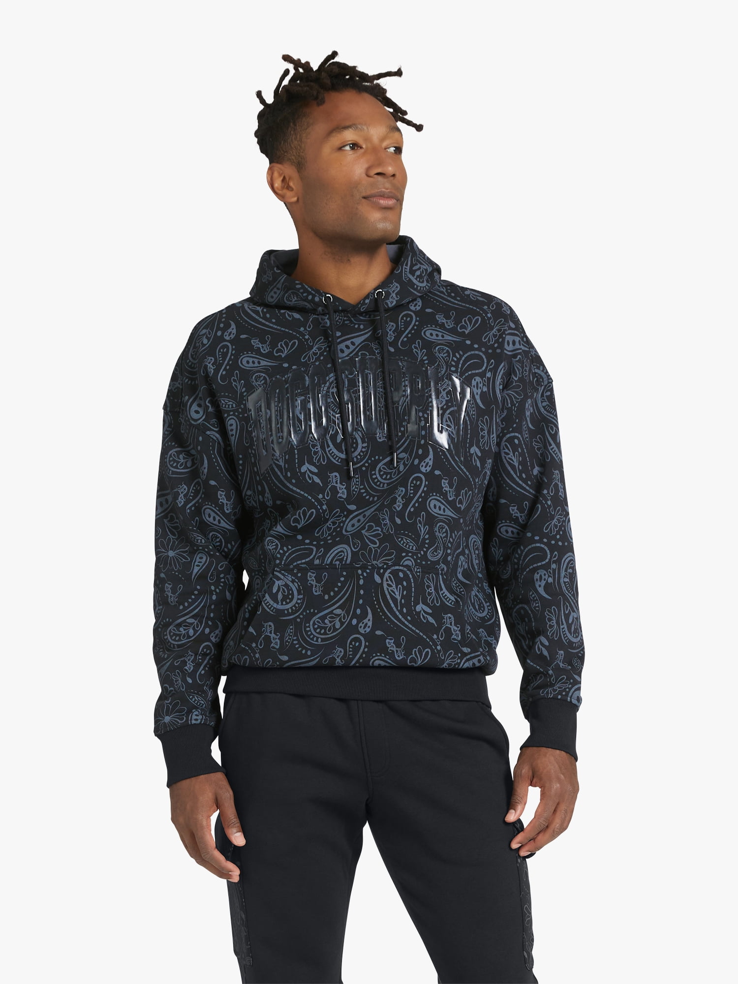 Dogg Supply by Snoop Dogg All-Gender Men's and Women's Paisley Print Fleece Hoodie, Sizes XS - 3XL
