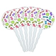 thumbnail image 1 of Doggie Chew Toys Bone Rope Tennis Ball Pattern Cupcake Picks Toppers Decoration Set of 6, 1 of 6