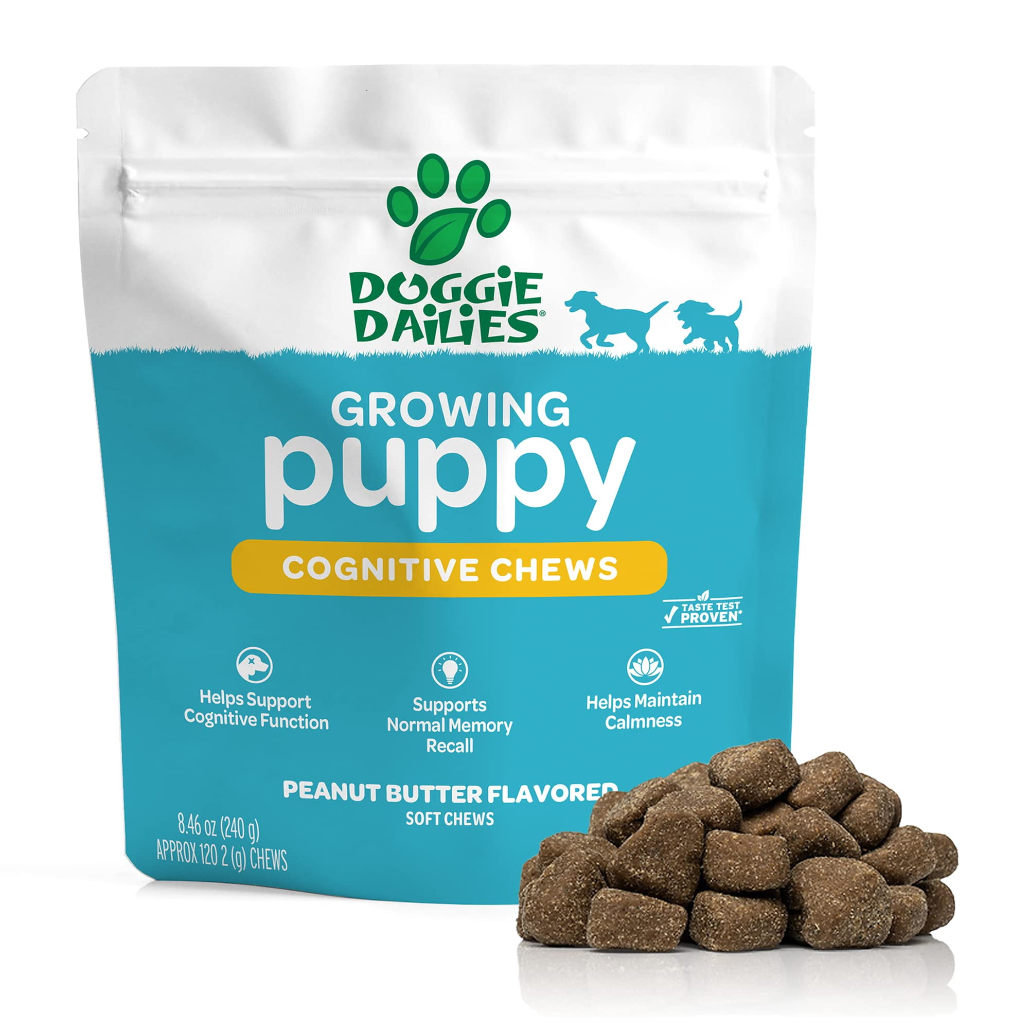 Doggie Dailies Cognitive Puppy Chews | Puppy Vitamins with DHA ...