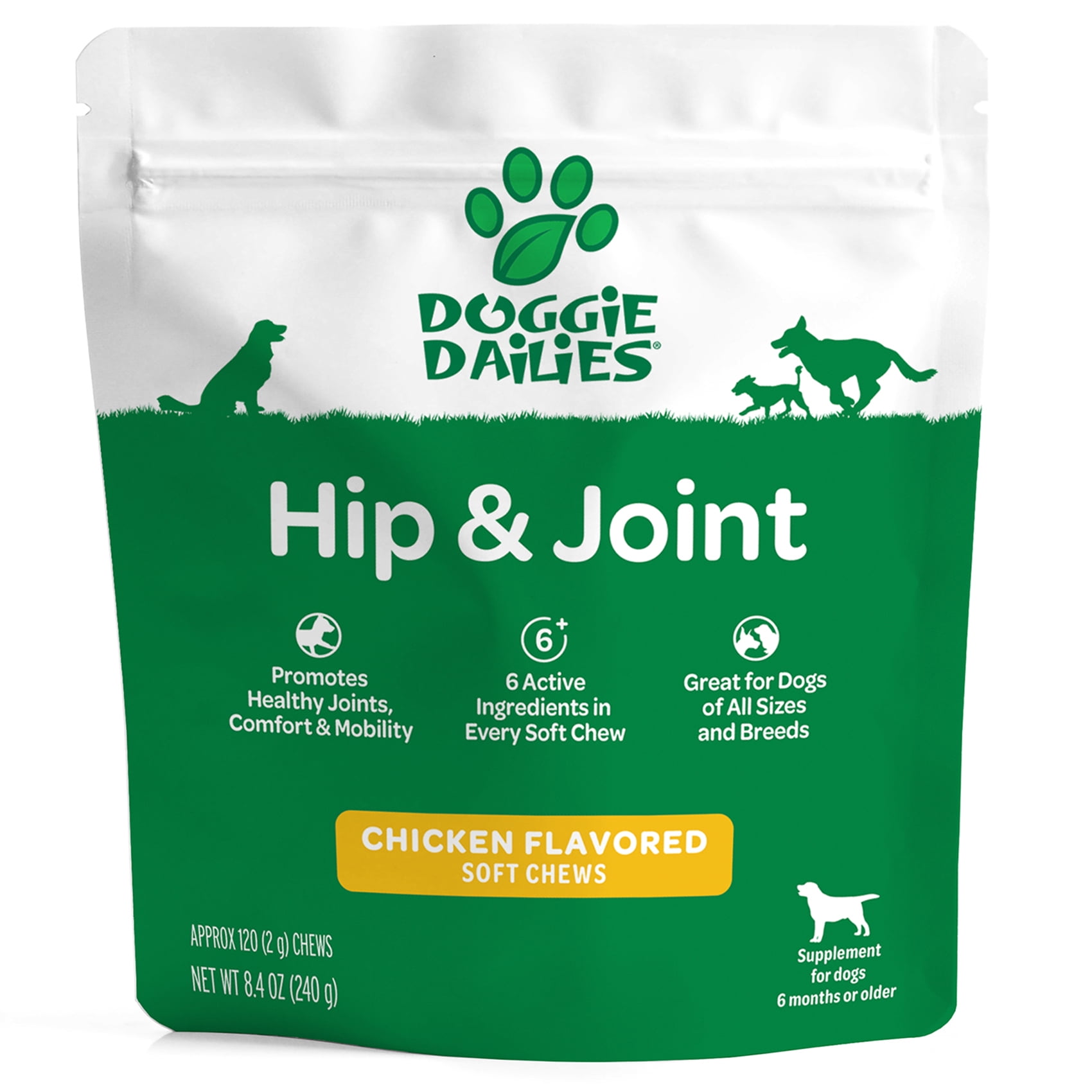 Doggie Dailies Glucosamine for Dogs 120 Chews Advanced Joint Care