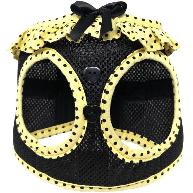 Doggie Design DD-78577-XS Polka Dot Collection American River Choke Free Dog Harness, Yellow & Black Polka Dot - Extra Small
