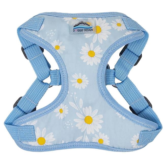 Doggie Design DD-78621-XS Wrap & Snap Choke Free Dog Harness, Blue Daisy - Extra Small