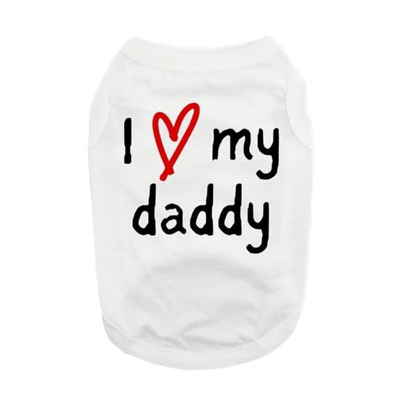 Doggie Design DD-78716-2XL I Love My Daddy Dog Shirt, White - 2XL