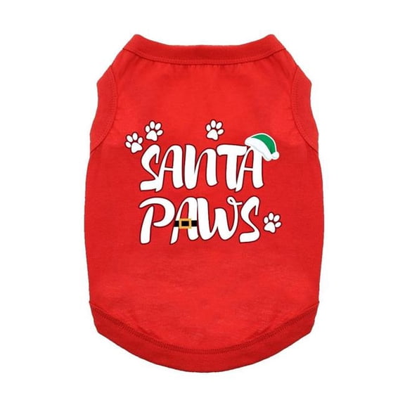 Doggie Design DD-78717-MD Santa Paws Dog Shirt, Red - Medium