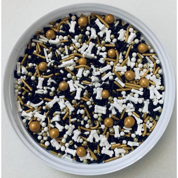 Doggie Doggie Where's Your Bone Confetti Sprinkles, Cake, Cookie, Donut, Cakepop Toppings, 6 oz.