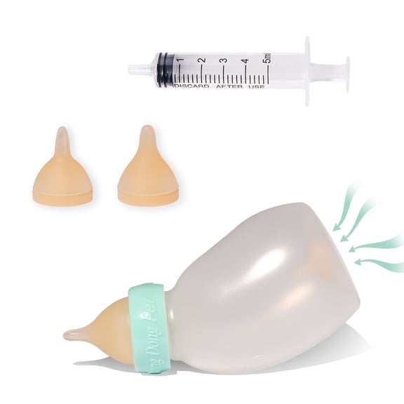 Doggiema Kittens Feeder Bottle Non-Toxic Nursing Syringe Set with Bottle, Syringe, and Nipples for Kittens and Small Animals