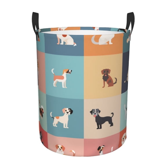 Doggies Laundry Hamper Medium Storage Basket/Toy Organizer/Dirty Clothes Bucket