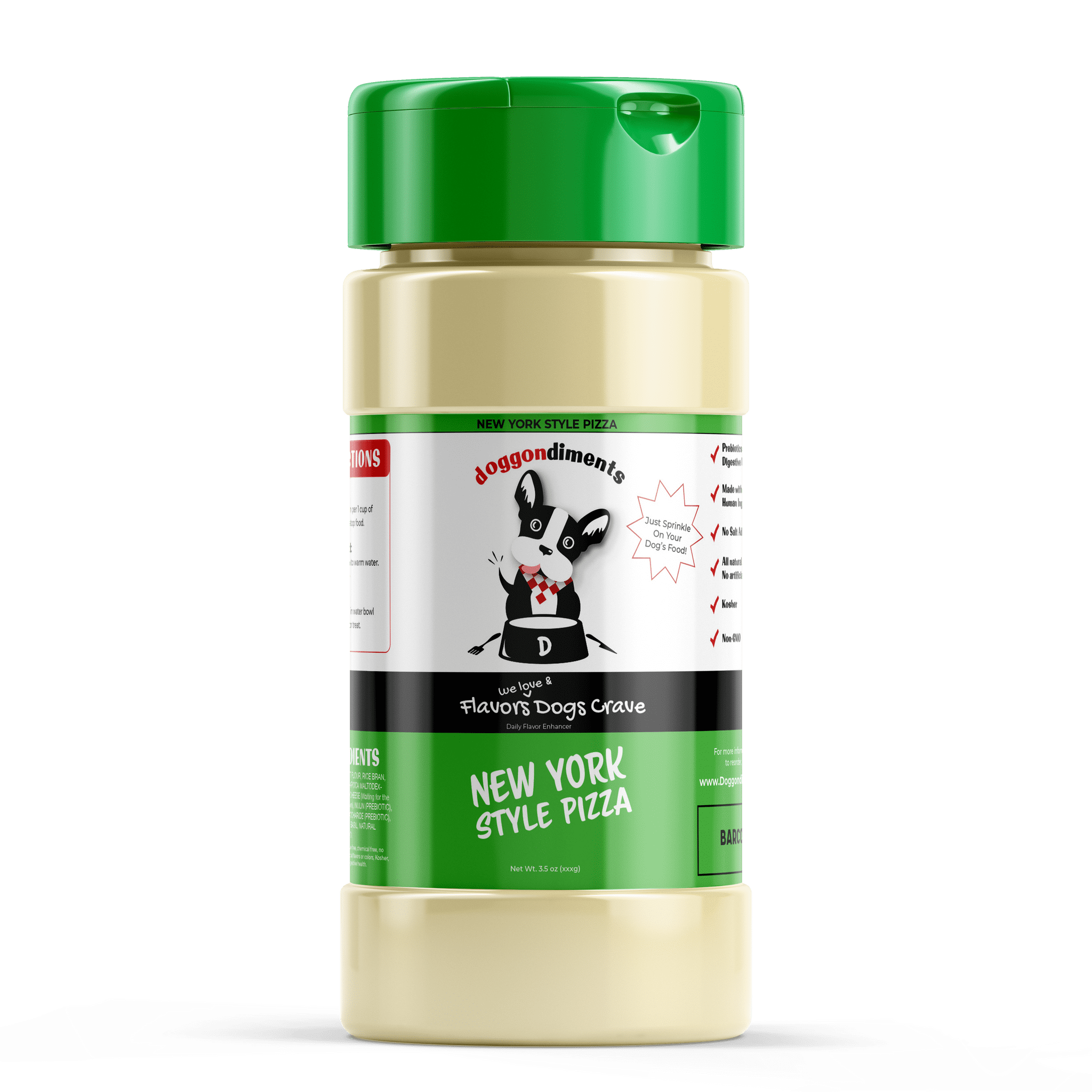 Doggondiments NY Style Pizza Dog Food Flavor Topper, Powder, For Dogs