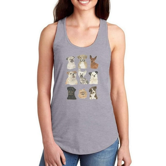Doggos And Puppers I Racerback Tank Women -June Erica Vess Designs, Female Medium