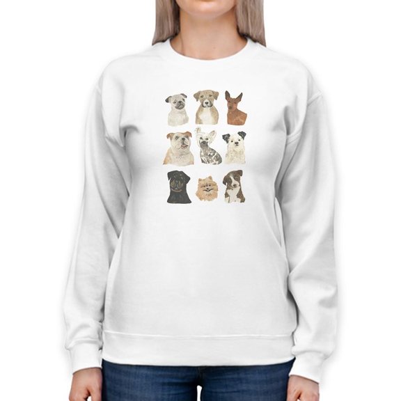 Doggos And Puppers I Sweatshirt Women -June Erica Vess Designs, Female Small