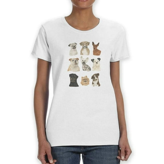 Doggos And Puppers I T-Shirt Women -June Erica Vess Designs, Female 3X-Large