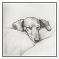 thumbnail image 1 of Doggy Daydreams I Canvas Vintage Dog Drawings by Art Remedy, White Frame, 30" x 30", 1 of 7