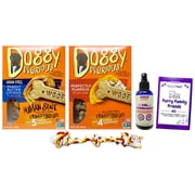 Doggy Delirious Dog Treats 2 Flavor Variety Set with Odor Eliminating Spray and MerlinsMart Zine