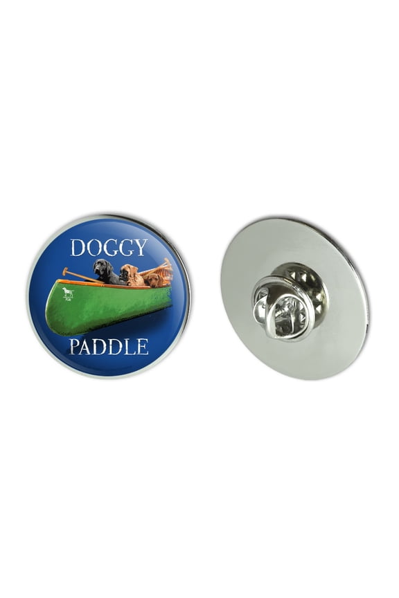 Doggy Dog Paddle Canoe Dogs Metal 1.1" Tie Tack Hat Lapel Pin Pinback