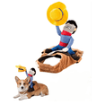 thumbnail image 1 of Doggy Doggie Rider, Cowboy Rider Dog Puppy Costume Clothes with Doll Hat | Breathable Knight Style Design Riding Pets Costumes Creative Fairy for Christmas Halloween Day Pet, 1 of 6