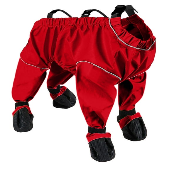 Doggy Odor Proof Backtie Pants for Outdoor, Dog Snowsuit with Attached Boots, Dog Pants with Suspenders, Pet DogPaws Protector DirtyProof