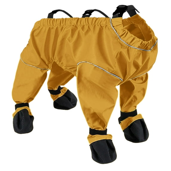 Doggy Odor Proof Backtie Pants for Outdoor, Dog Snowsuit with Attached Boots, Dog Pants with Suspenders, Pet DogPaws Protector DirtyProof