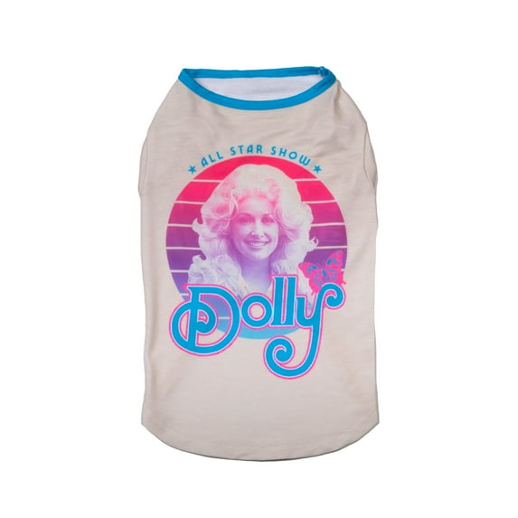 Doggy Parton, Dog Clothes, All-Star Show Dolly Dog T-Shirt, White, Size M