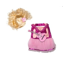 Doggy Parton, Dog Clothes , Country Sweetheart Pet Dress Costume Set, Pink, Medium/Large