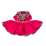 Doggy Parton, Dog Clothes, Leopard Notched Collar Pet Dress, Pink, Medium