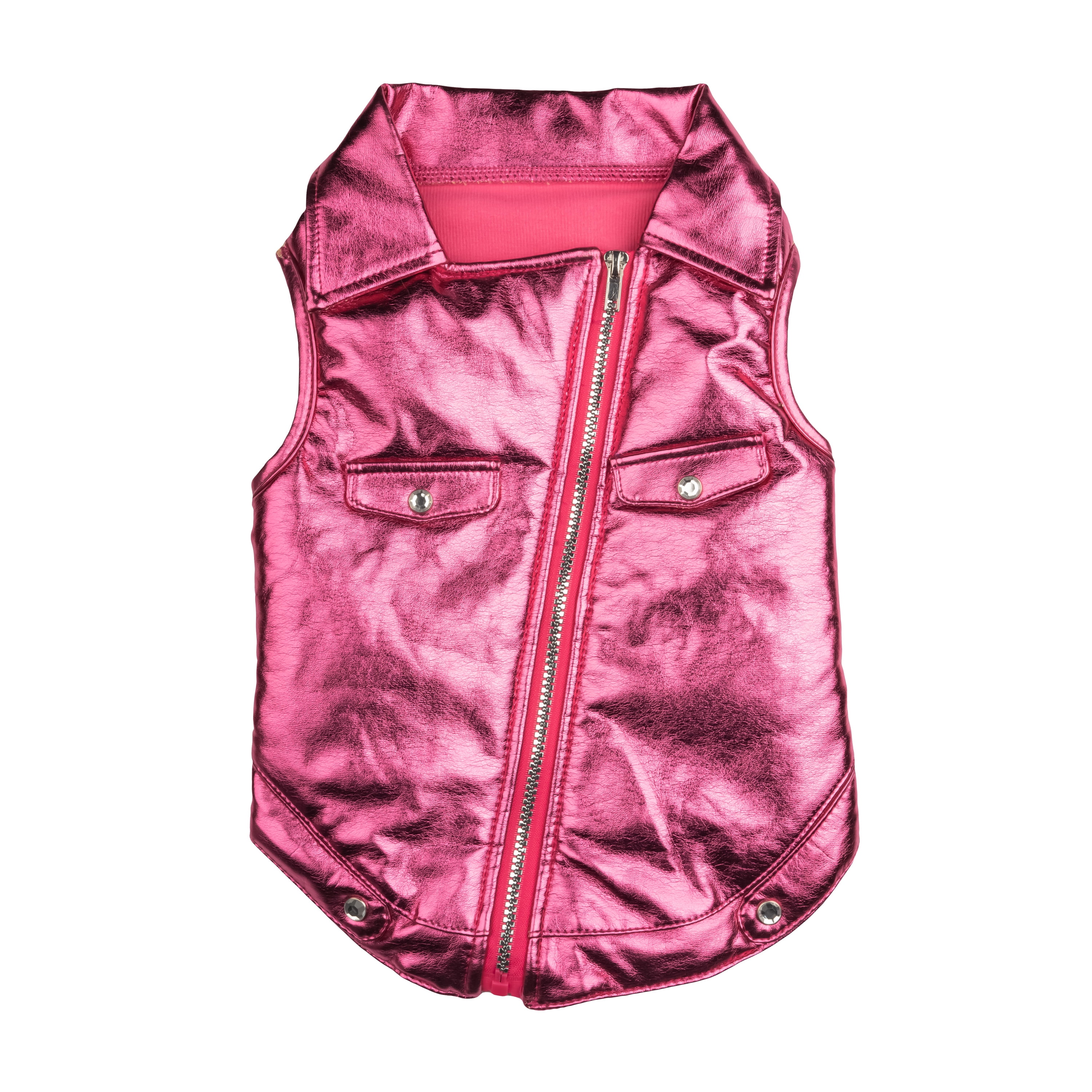 Doggy Parton, Dog Clothes, Satin Rhinestone Pet Jacket, Pink, Large