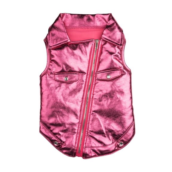 Doggy Parton, Dog Clothes, Satin Rhinestone Pet Jacket, Pink, Large