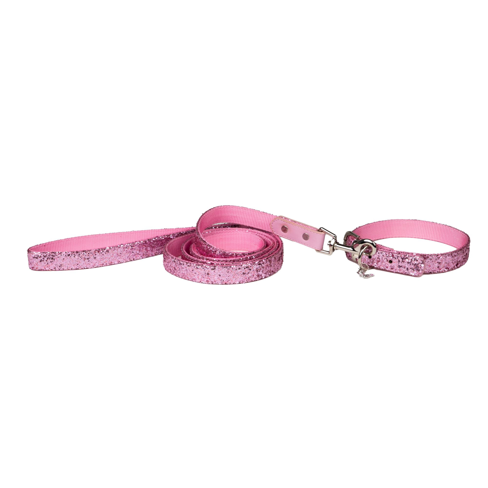 Doggy Parton, Dog Collars, Sequined Two-Piece Pink Collar and Leash Set ...