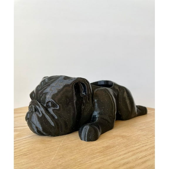 Doggy Planter English Bulldog Planter Gift Idea, Bar Decor, Table Decor, Plant Gift Idea, Cute Succulent Planter, any canine/dog/English Bulldog and plant lover! Twinkling Black