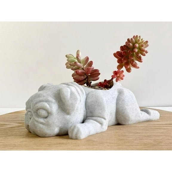 Doggy Planter Pug Planter Gift Idea, Bar Decor, Table Decor, Plant Gift Idea, Cute Succulent Planter, any canine/dog/Pug and plant lover! Marbel