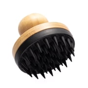 Doggy Style Bamboo Dog Bath Scrubber, Soft Rubber Bristles, Ergonomic Bamboo Handle, Bath Brush for All Breeds and Coat Types
