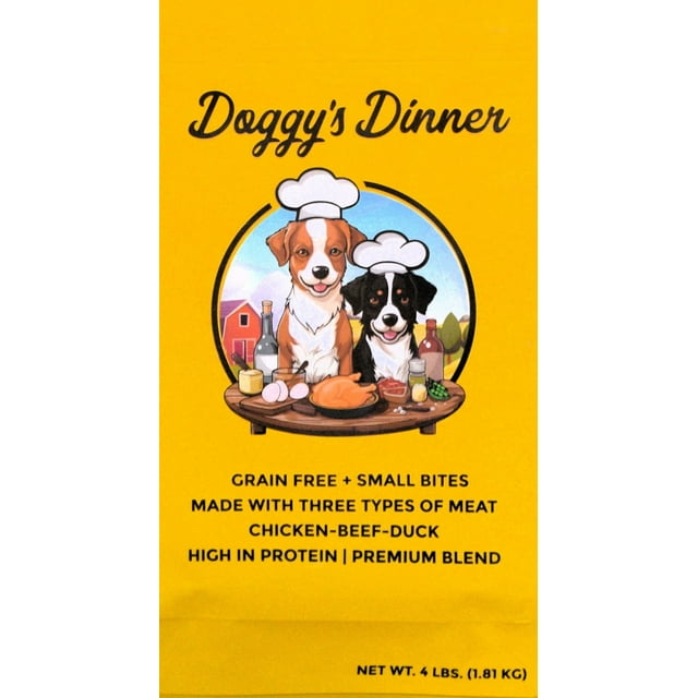Doggy's Dinner Grain Free Natural Dry Dog Food, Chicken, Beef & Duck